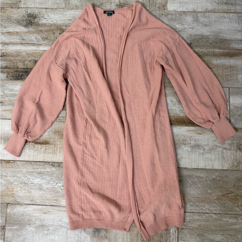 Wild Fable Pink Open-Front Long Cardigan